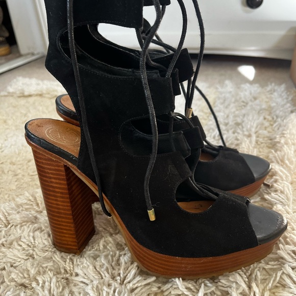 Kurt Geiger Shoes - Kurt Geiger Black Suede Platform Heels